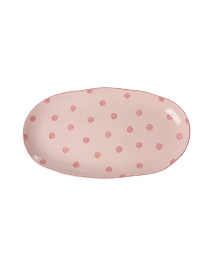 Rice serveerschaal Stip roze/koraal