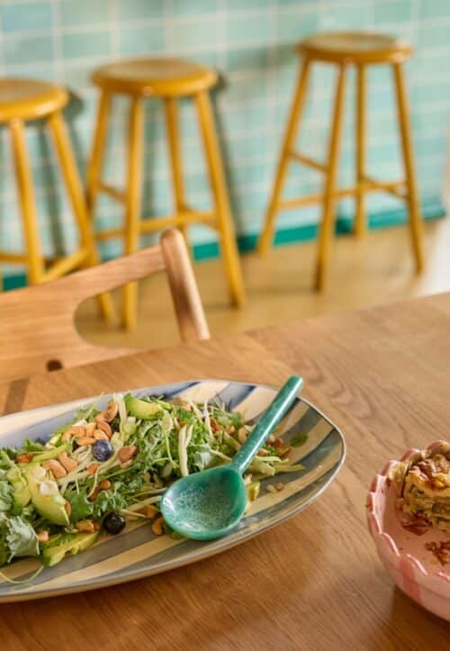Rice serveerschaal Streep Blauw
