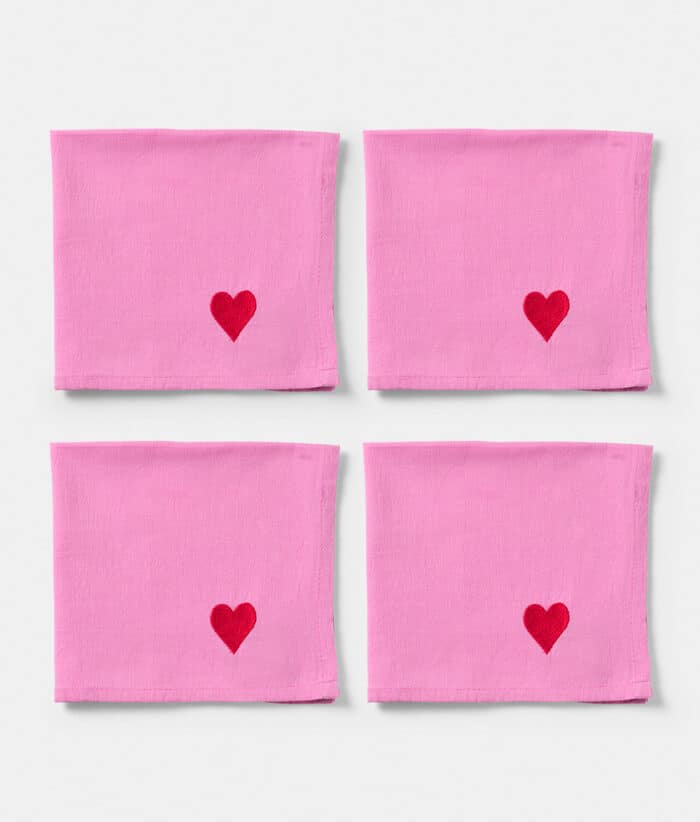 Set van 4 servetten Pnk Hearts