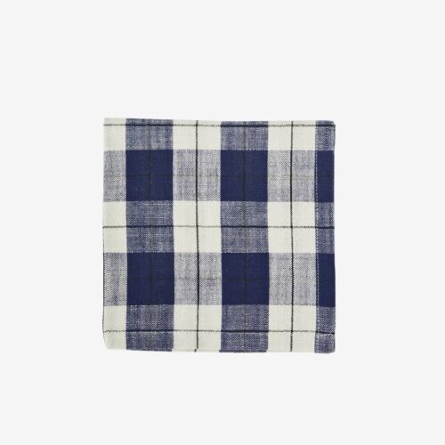 Set/4 Servetten Ruit blauw
