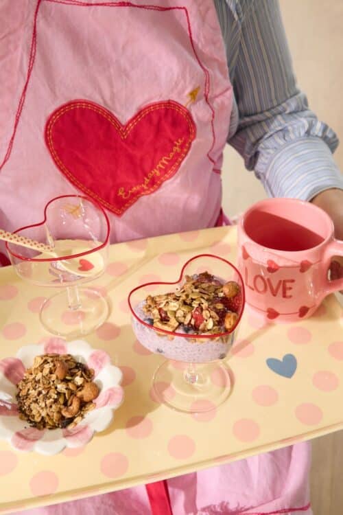Champagne Coupe Heart rood