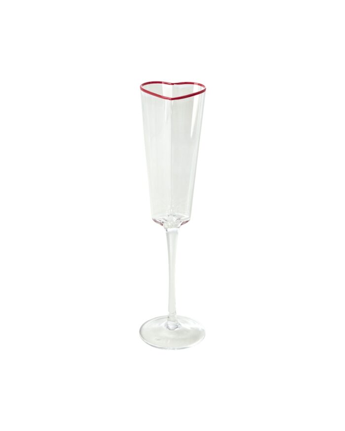 Champagne Glas Heart rood