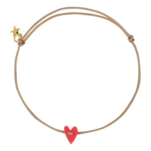 Heart Rope Armband neon coral
