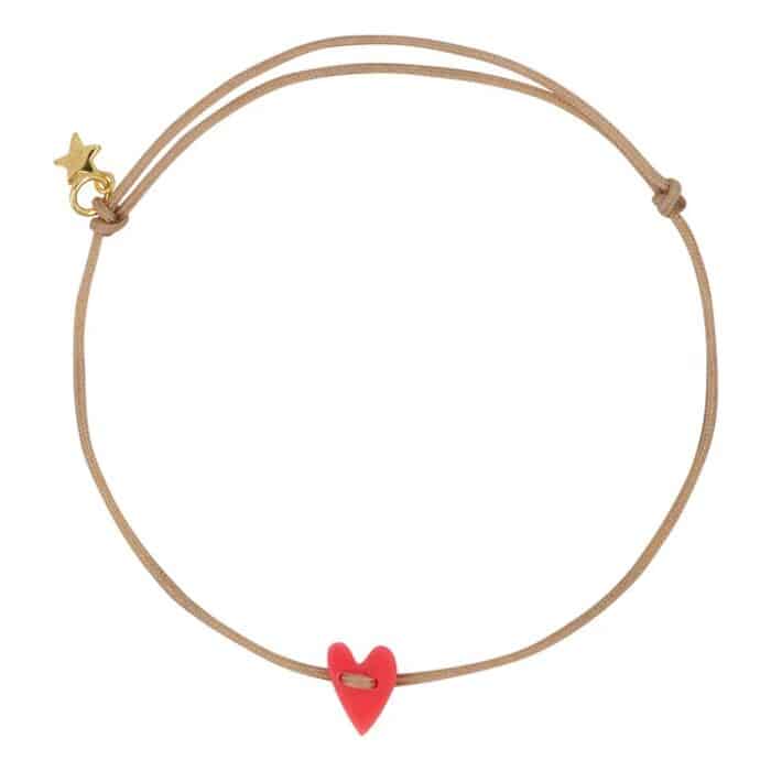 Heart Rope Armband neon coral