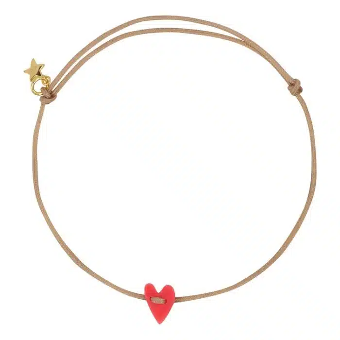 Heart Rope Armband neon coral