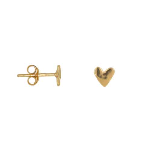 Mini Hart stud oorbel goud per stuk