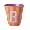 Rice Alfabet beker B roze streep