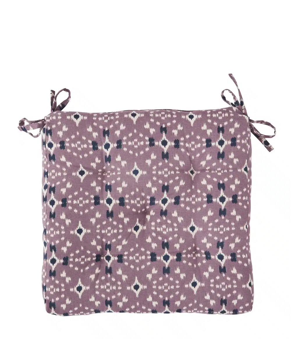 Stoelkussen Ikat dusty lilac blue