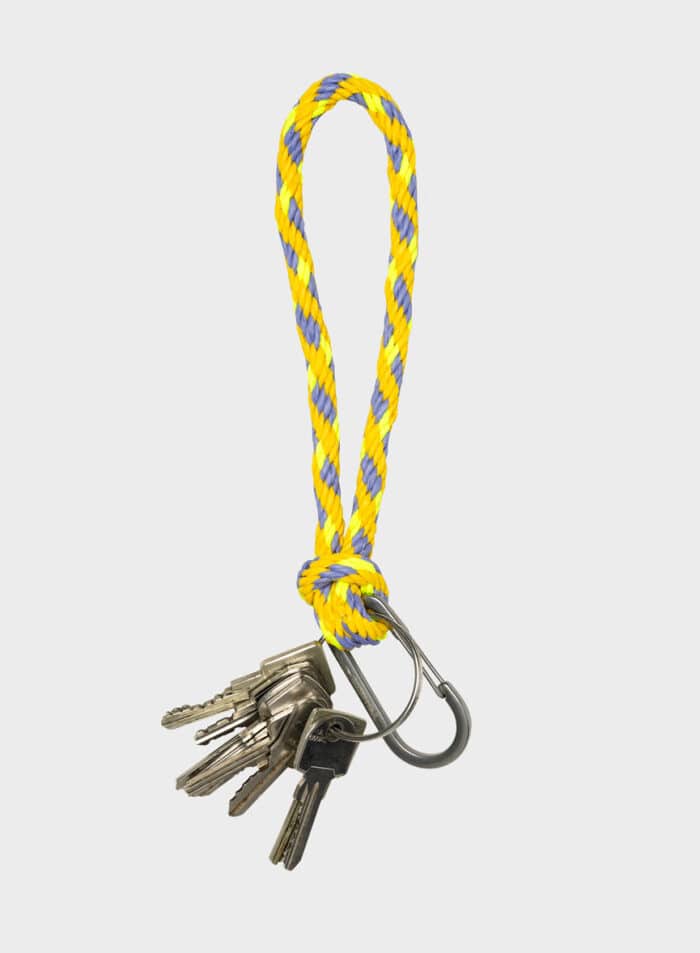 Susan Bijl Kumihimo Keychain Treble & Fluo Yellow