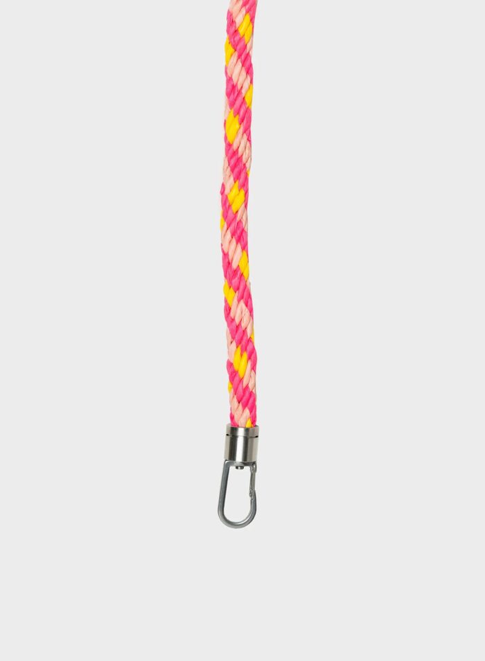 Susan Bijl New Kumihimo Strap long Tone & Fluo Pink
