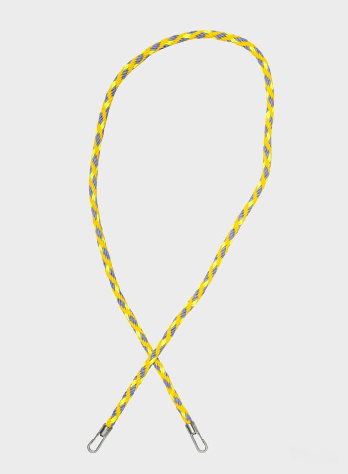 Susan Bijl New Kumihimo Strap long Treble & Fluo Yellow