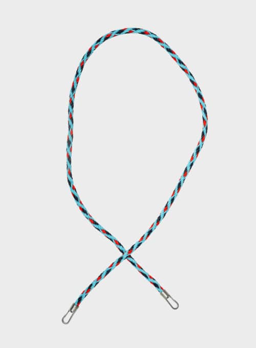 Susan Bijl New Kumihimo Strap long Water & Red Alert