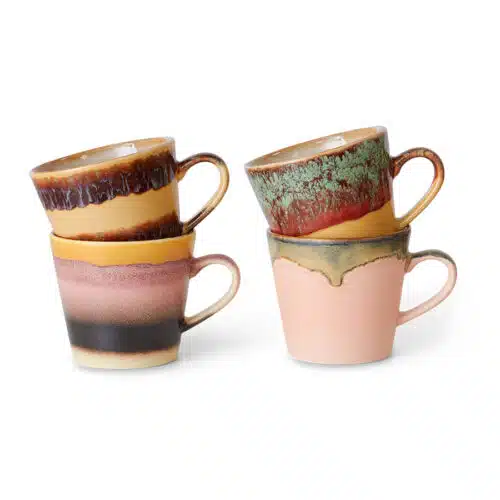 70's Ceramic Cappuccino mugs set/4 Vista