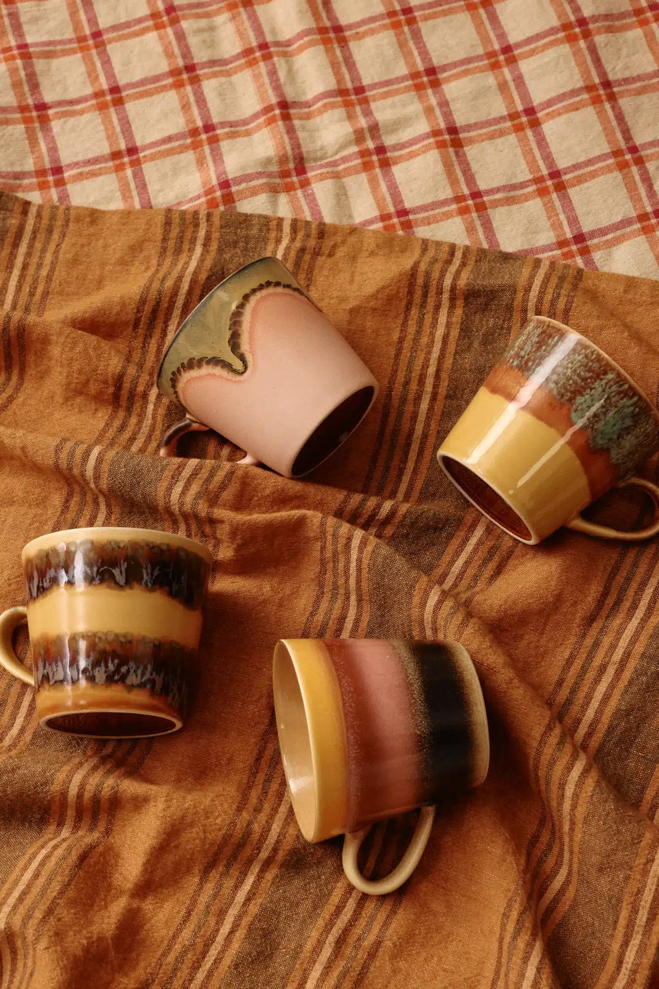 70's Ceramic Cappuccino mugs set/4 Vista