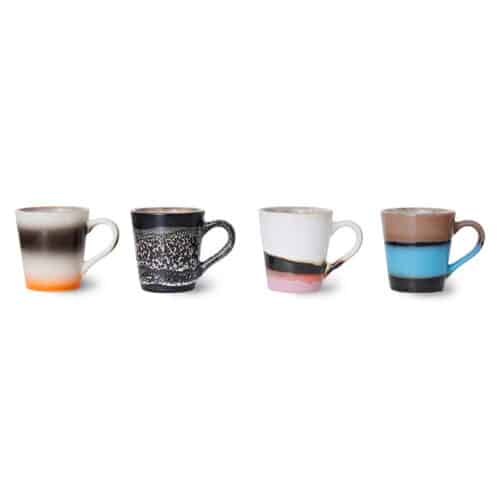 70's Ceramic Espresso mugs set/4 Funky