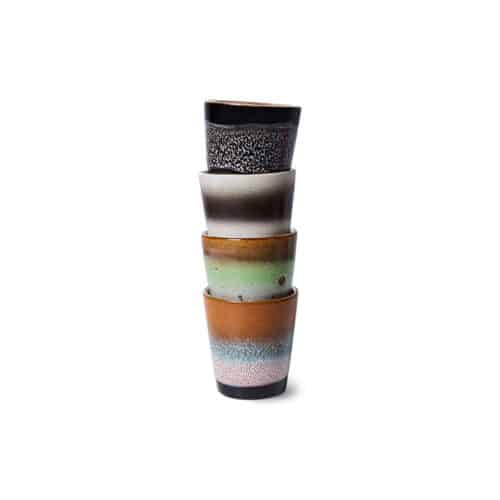 70's Ceramic Ristretto mugs set/4 Good Vibes