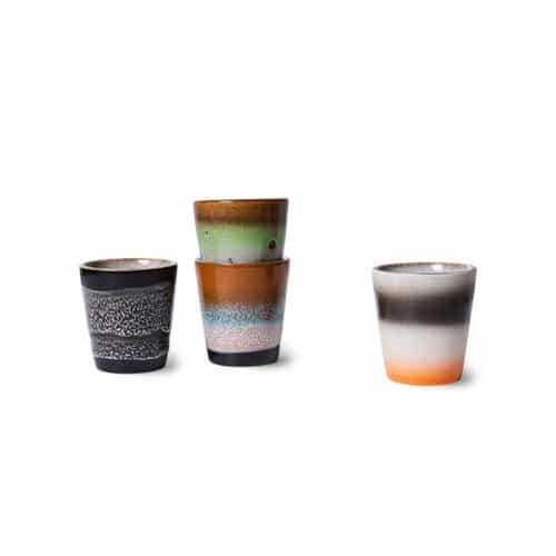 70's Ceramic Ristretto mugs set/4 Good Vibes