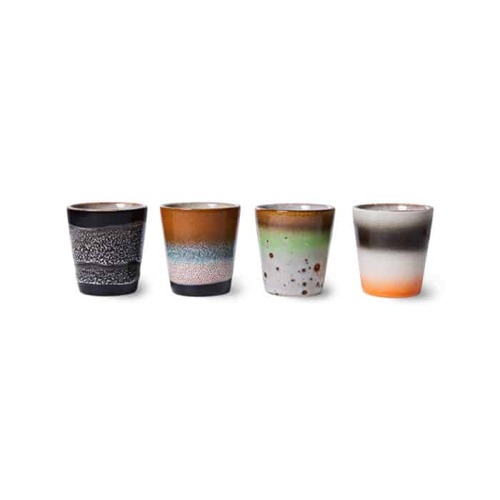 70's Ceramic Ristretto mugs set/4 Good Vibes