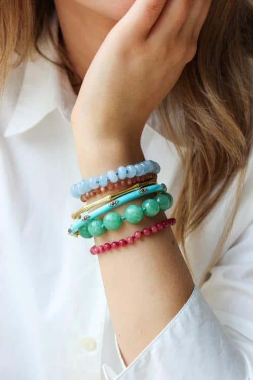 Armband Donut edelsteen blauwe jade