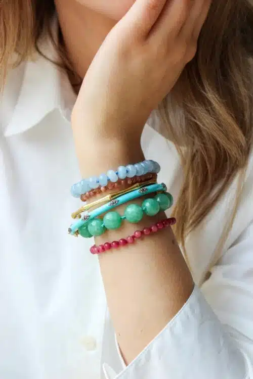 Armband Donut edelsteen blauwe jade