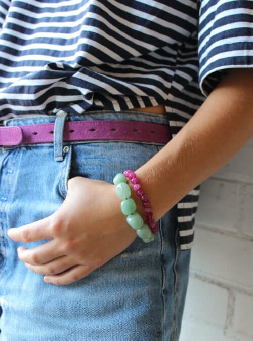 Armband Donut edelsteen fuchsia jade