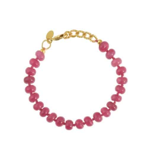 Armband Donut edelsteen fuchsia jade