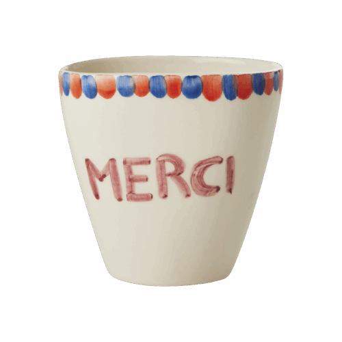 Beker ovaal - Hand-painted MERCI