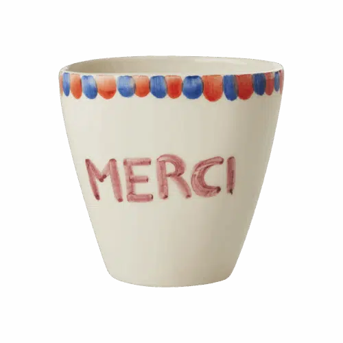 Beker ovaal - Hand-painted MERCI