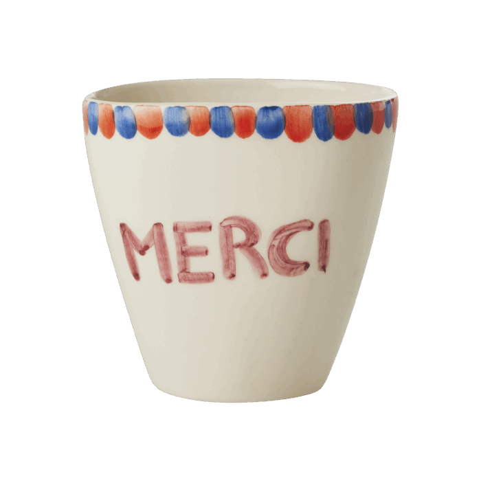 Beker ovaal - Hand-painted MERCI