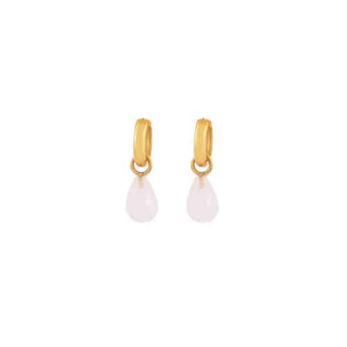 Oorbellen edelsteen jade roze