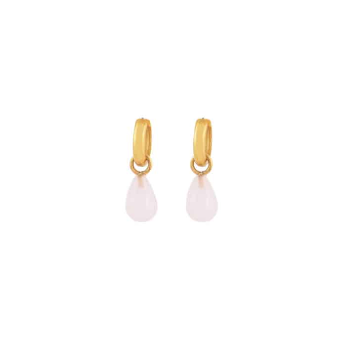 Oorbellen edelsteen jade roze