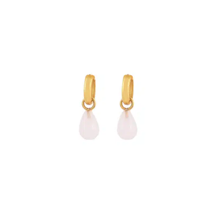 Oorbellen edelsteen jade roze