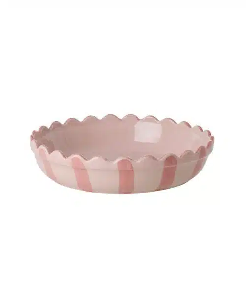 Rice Pie Dish Streep roze/koraal