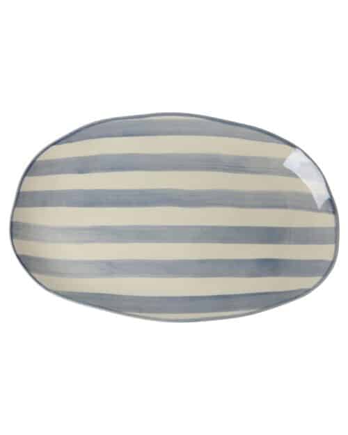 Rice serveerschaal Streep Blauw Large