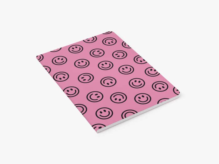 Schrift Smiley Roze blanco
