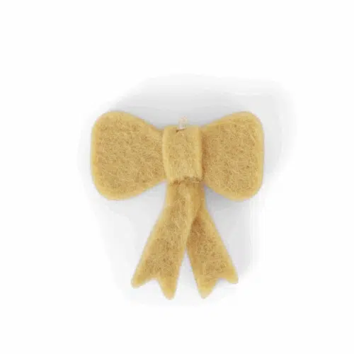 Vilten hanger mini strik Geel