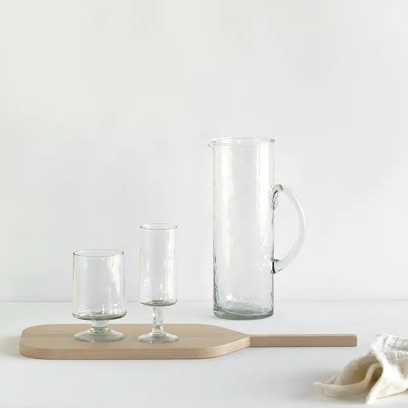Wijnglas Hammered Transparant