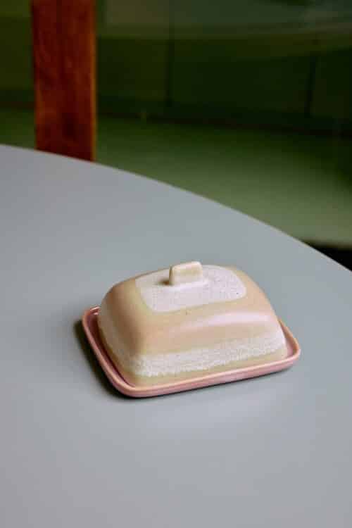 70's Ceramic Butterdish Skyline