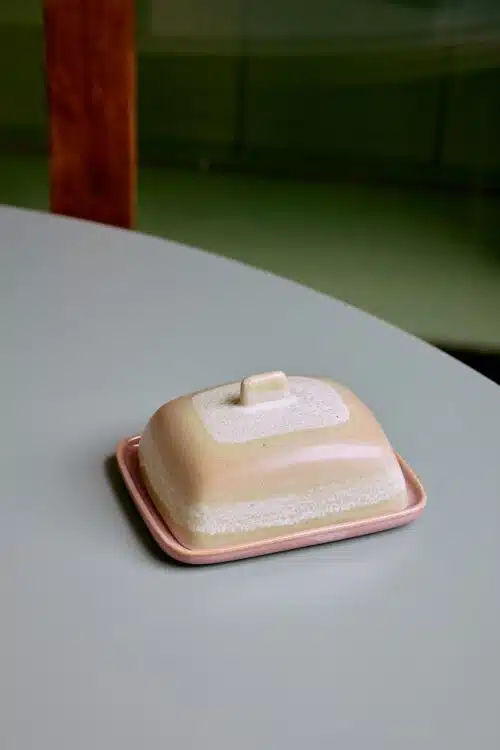 70's Ceramic Butterdish Skyline
