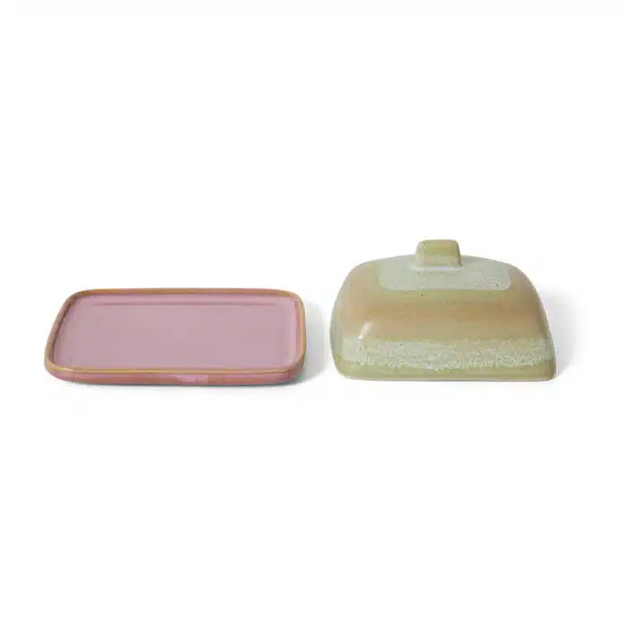 70's Ceramic Butterdish Skyline