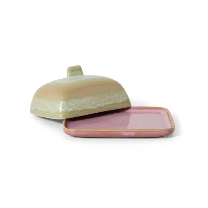 70's Ceramic Butterdish Skyline