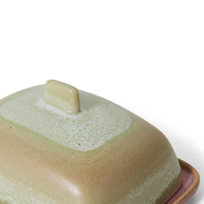 70's Ceramic Butterdish Skyline