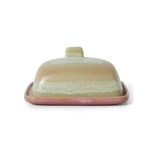 70's Ceramic Butterdish Skyline