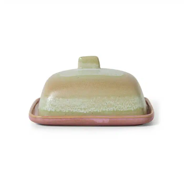 70's Ceramic Butterdish Skyline