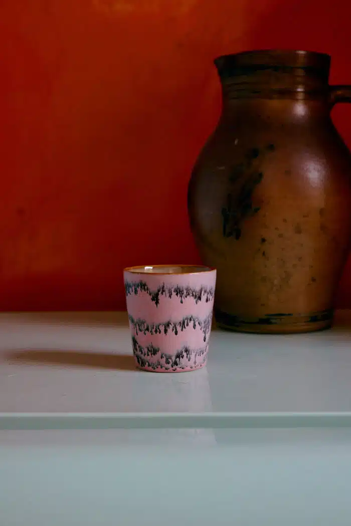 70's Ceramic Mugs Pop Art set/4