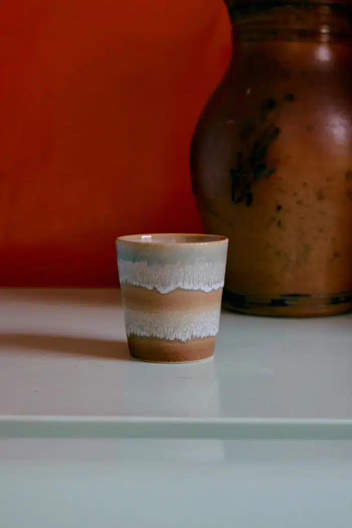 70's Ceramic Mugs Pop Art set/4