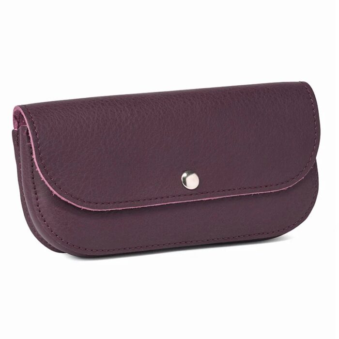 Brillenkoker Leer Sunny Greetings aubergine