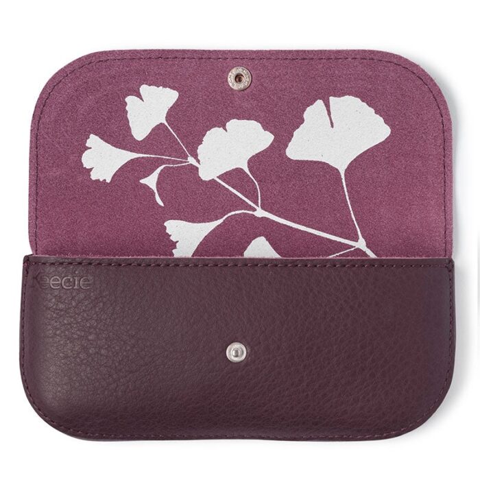 Brillenkoker Leer Sunny Greetings aubergine