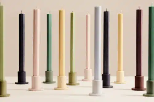 Hexagon candle dark set/4