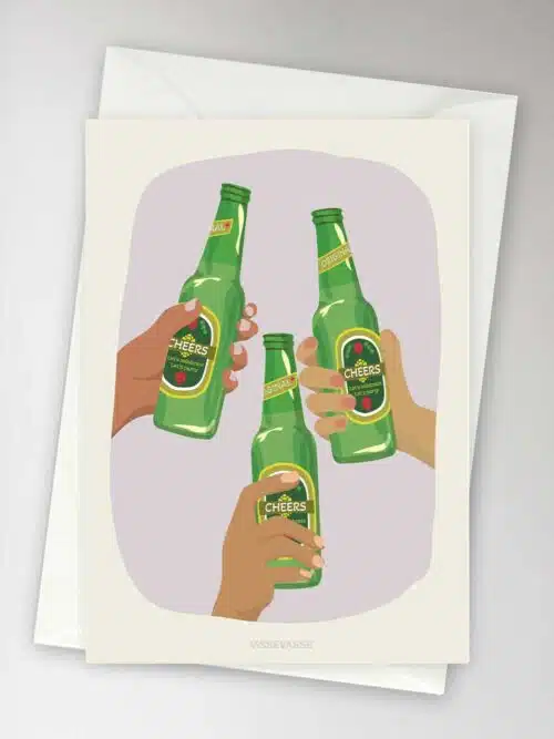 Kaart dubbel met envelop Cheers